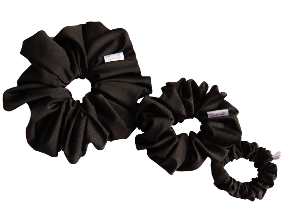 chocolate brown lycra swim scrunchies