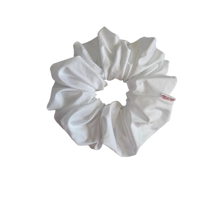 Medium white lycra swim scrunchie