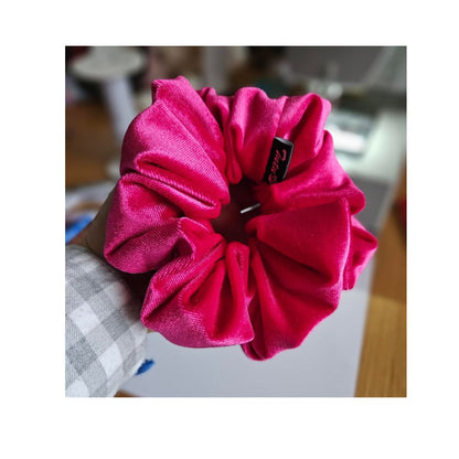 Luxurious Handmade Hot Pink Velvet Scrunchie - SOFIA