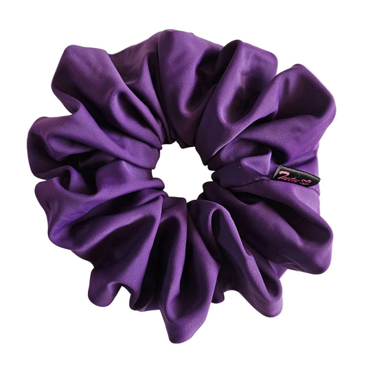 Plum lycra swim scrunchie 