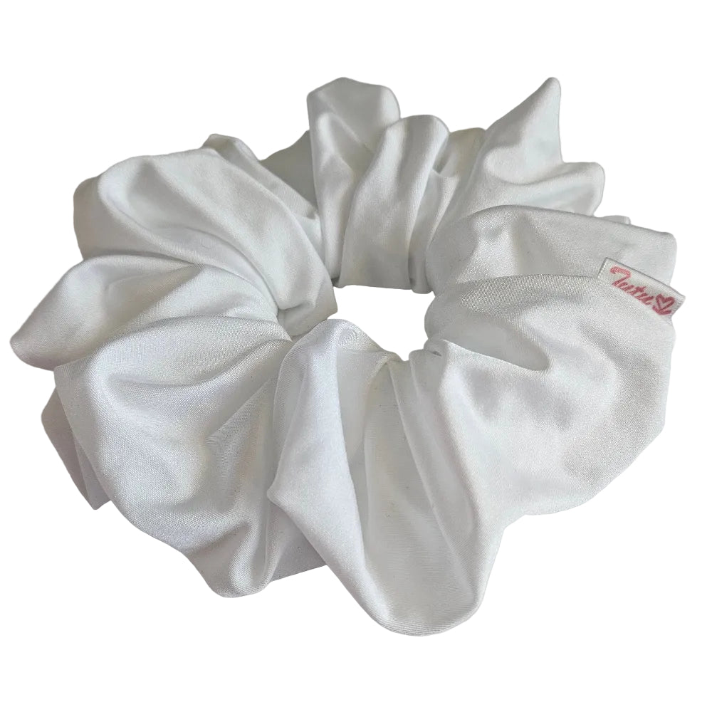 XXL white lycra swim scrunchie