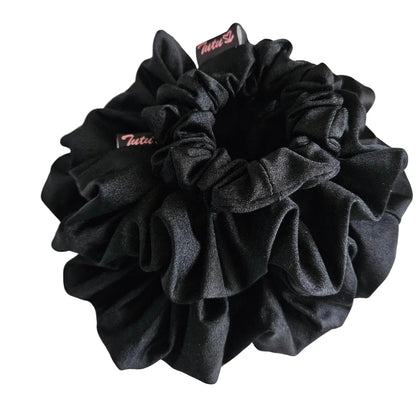 Trio of black lycra swim scrunchies 