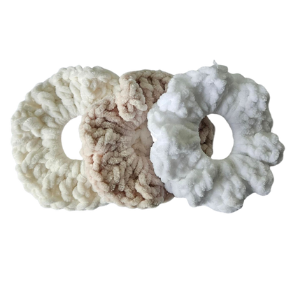 Crochet scrunchies trio
