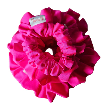 3 Pink fluorescent lycra swim  pool active wear hair accessories