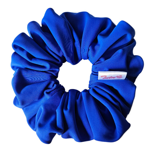 Medium Electric Blue lycra swim scrunchie 