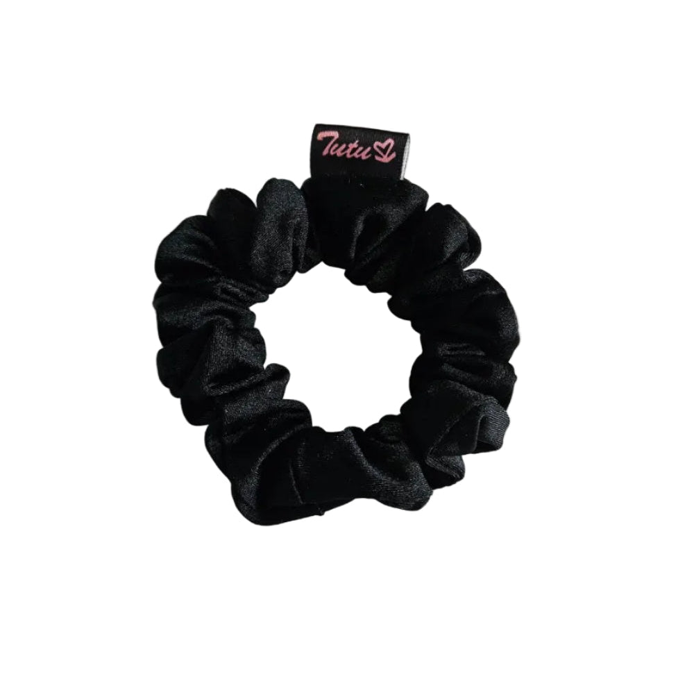 Small black lycra swim hair scrunchie 