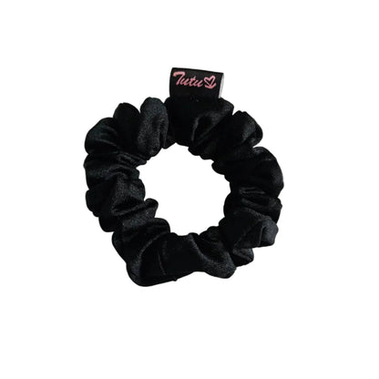 Small black lycra swim hair scrunchie 