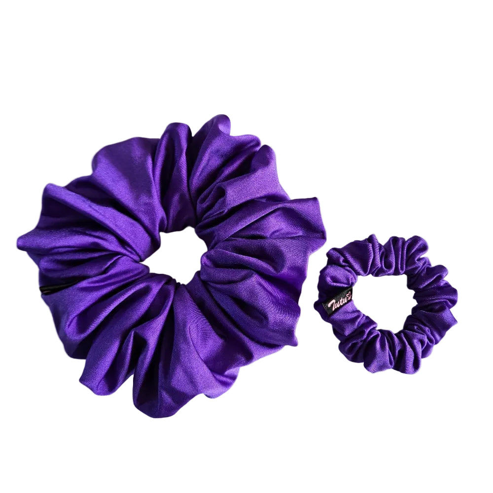 Purple lycra swim scrunchies hair accessory