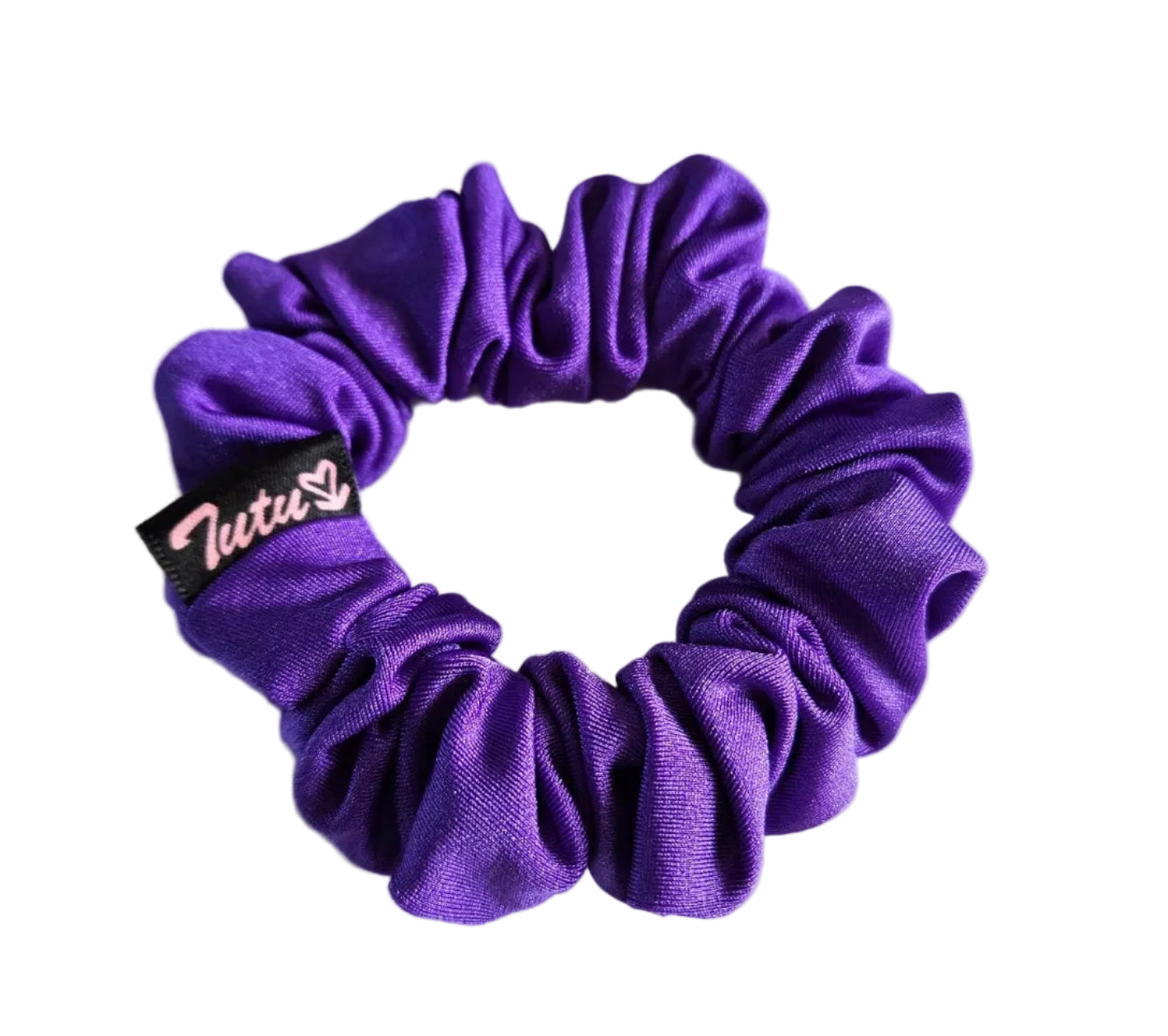 Purple stretch lycra swim scrunchie for pool holiday use