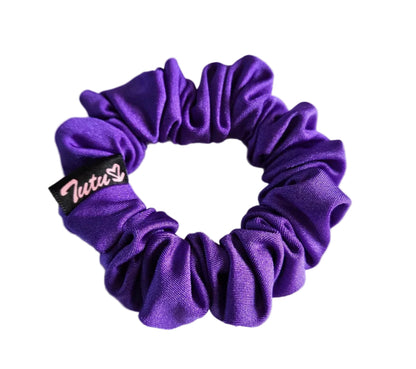 Purple stretch lycra swim scrunchie for pool holiday use