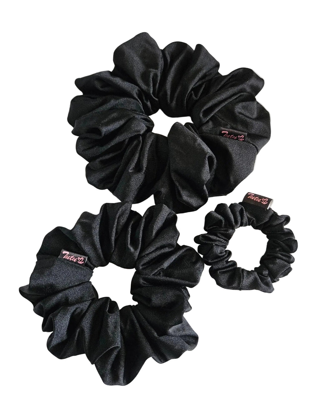 black lycra swim scrunchies 
