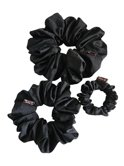 black lycra swim scrunchies 